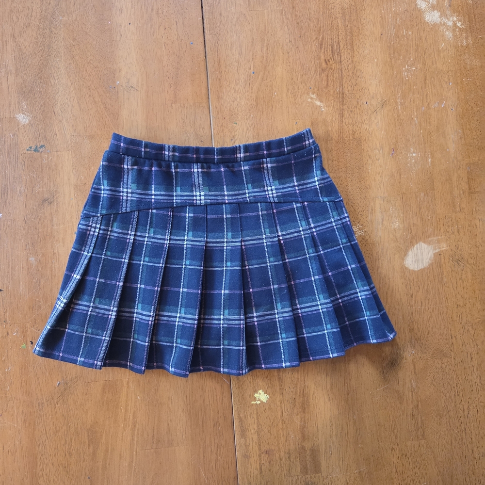 SO Blue Plaid Pleated Skirt